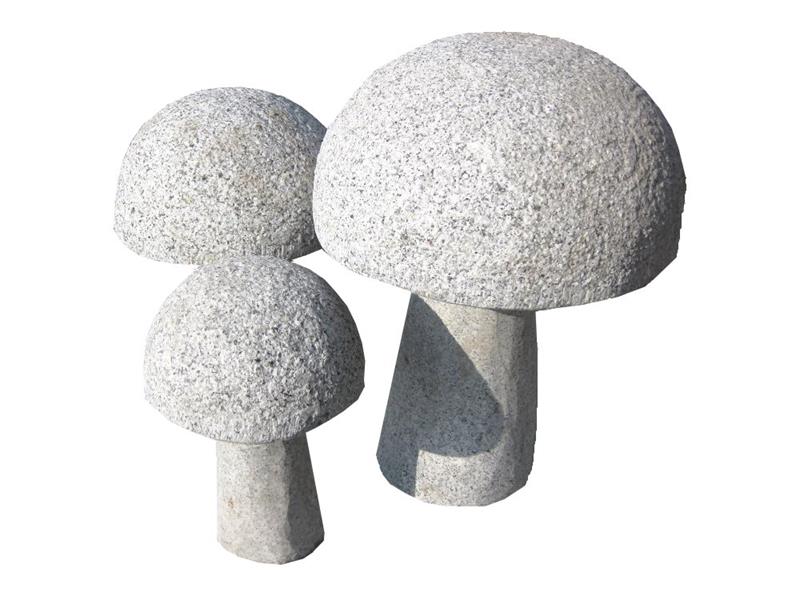 Granitfigur Pilz hellgrau – verschiedene Größen
