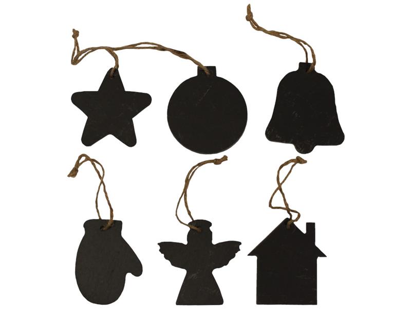 Schiefer Geschenk Anhänger, Weihnachtliche Motive, 6er SET, Schiefer Geschenk Anhänger, Weihnachtliche Motive, 6er SET,