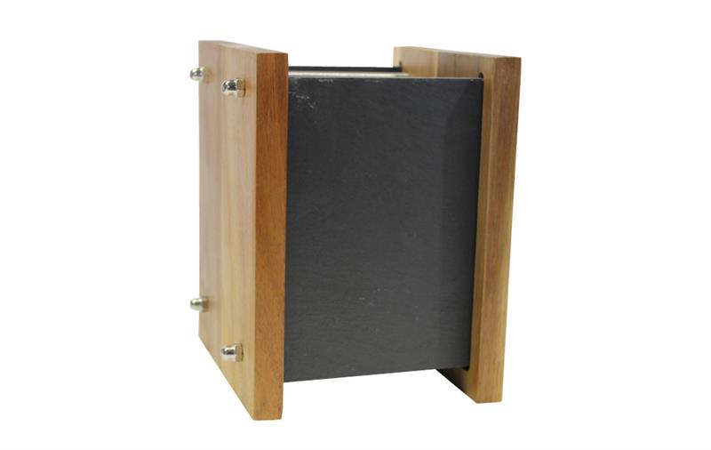 Utensilien Halter aus Schiefer mit Holz, ca. 15 x 16 x 20 cm