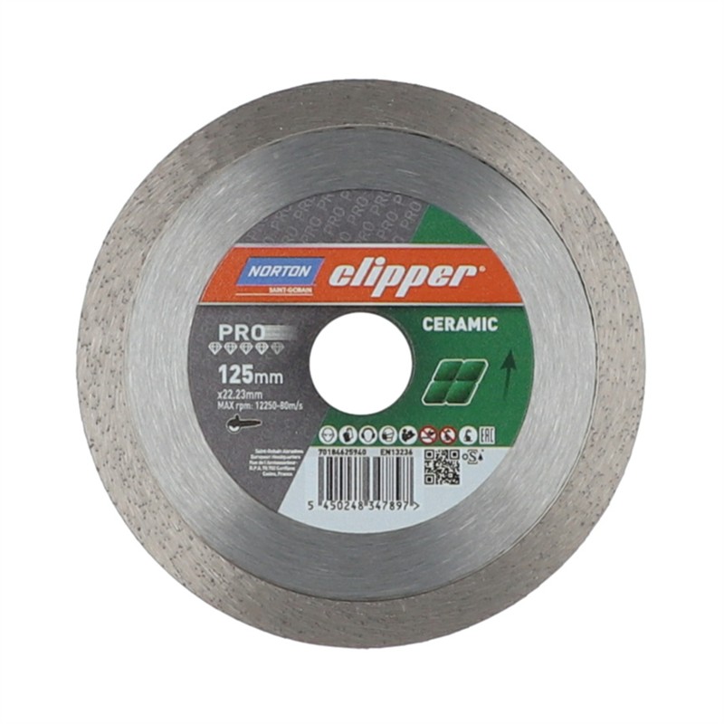 Norton Clipper Pro Ceramic 125 x 22,23 mm – Diamanttrennscheibe für präzise Fliesenschnitte