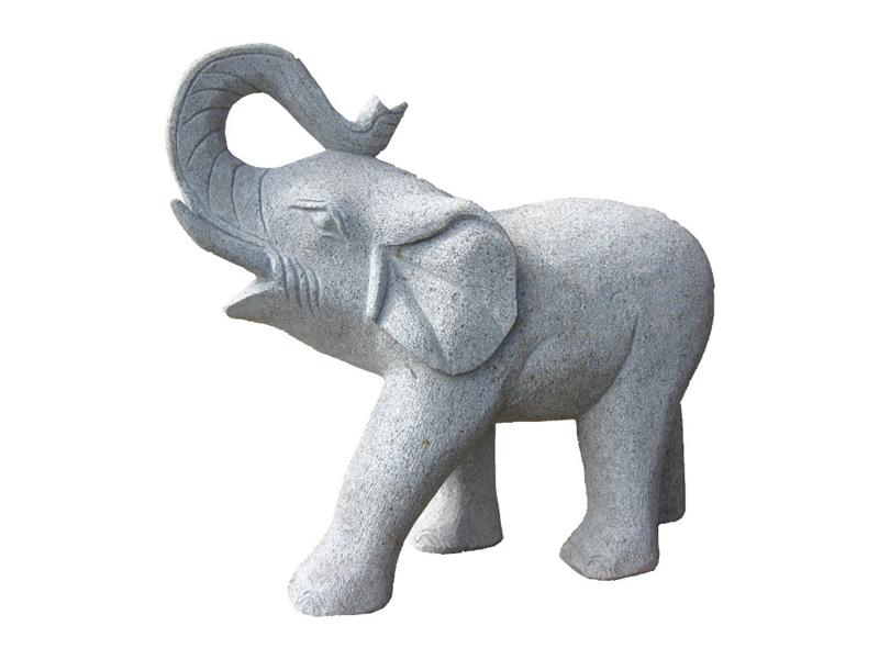 Granitfigur Elefant hellgrau – Rüssel oben – verschiedene Größen Granitfigur Elefant hellgrau – Rüssel oben – verschiedene Größen