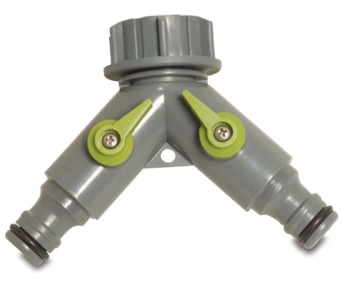 Flotide 2-Wege Venti PVC-U 3/4" Überwurfmutter IG x Klickstecker x Klickstecker Grau/Grün