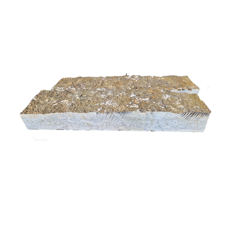 Muschelkalk Krustenstelen – Gützinger Trieb – Ansicht Natur, Rückseite gesägt