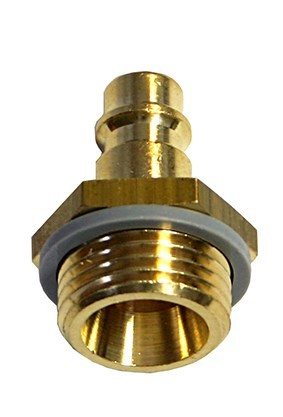 Pressluft-Kupplungsstecker aus Messing vernickelt, 1/2z AG, PN 0-35 bar