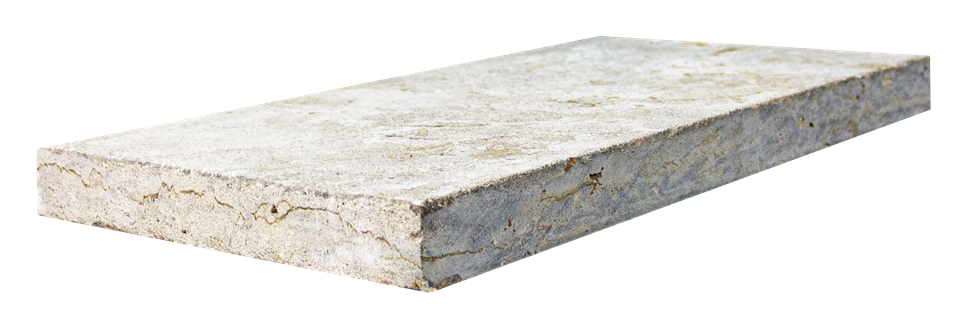 Muschelkalk Mauerabdeckplatten – naturbelassen – 28×4 cm, freie Längen