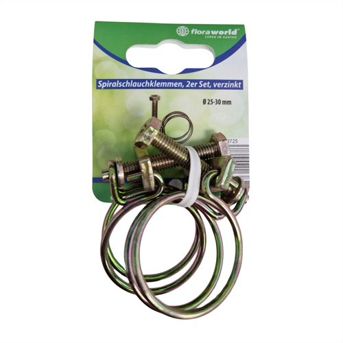 Spiralschlauchklemmen 25–30 mm – 2er-Set – Schlauchschellen