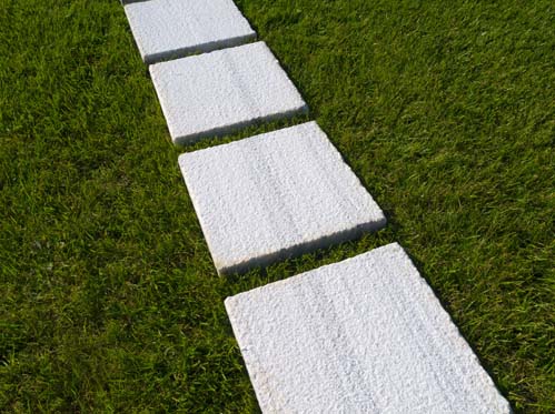 Marmor Trittsteine Step-Stones, Oberfläche gestockt, 40x40 cm Marmor Trittsteine Step-Stones, Oberfläche gestockt, 40x40 cm