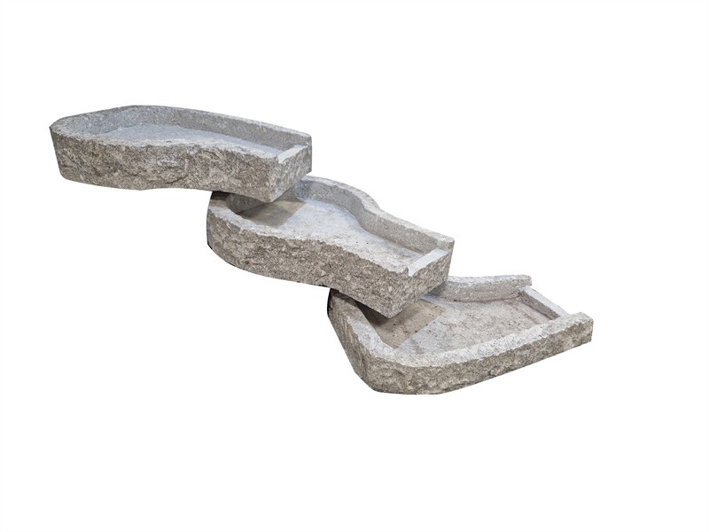 Granit Bachlauf grau - SET aus 3 Becken