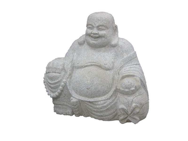 Buddha aus Granit hellgrau - sitzend, verschiedene Größen