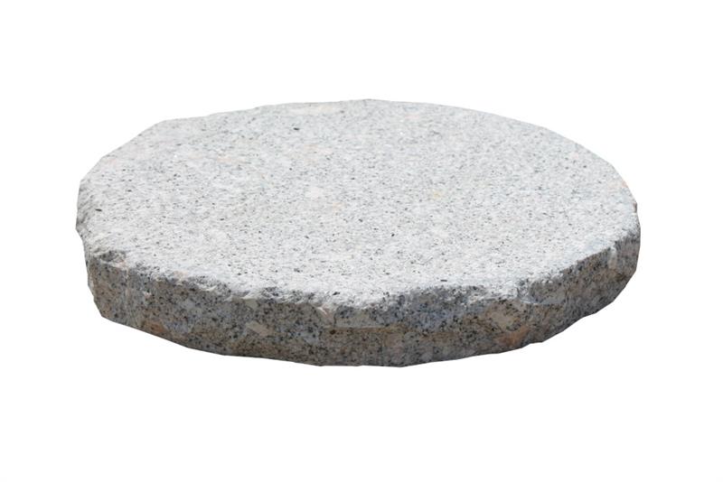 Step - Stone, Trittsteine aus Granit grau, rund, Oberseite gestockt Step - Stone, Trittsteine aus Granit grau, rund, Oberseite gestockt