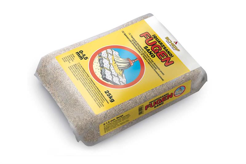 Fugensand beige, Rundkorn 0 - 1,5 mm, feuergetrocknet in PE Sack a 25 kg Fugensand beige, Rundkorn 0 - 1,5 mm, feuergetrocknet in PE Sack a 25 kg