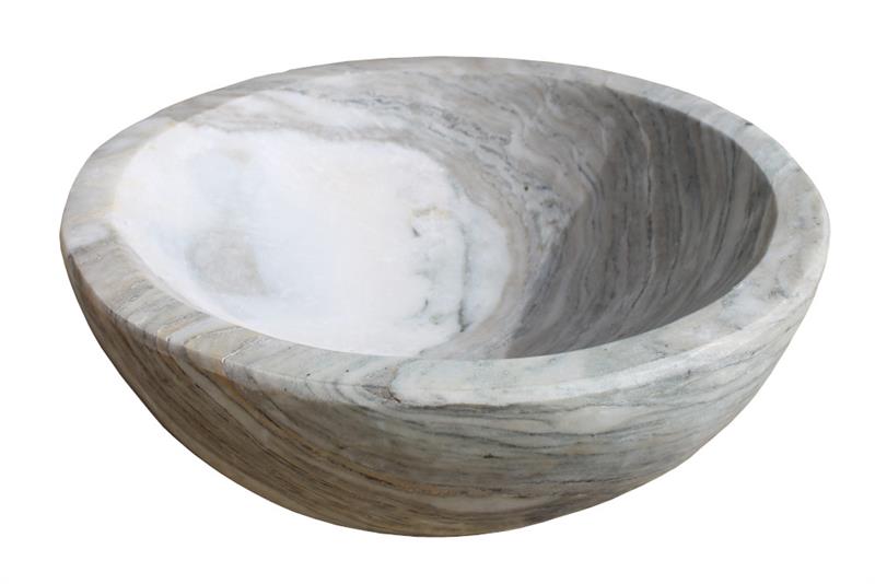 Marmor Obstschale – weiß-grau meliert; Ø 30 cm