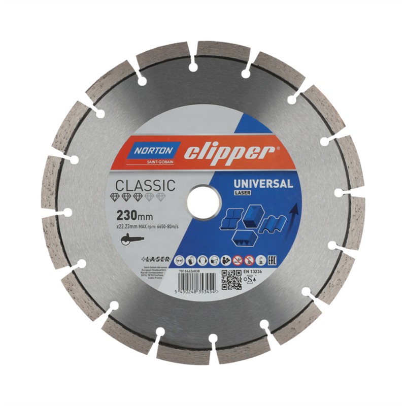 Norton Clipper Diamant-Trennscheibe Classic Universal Laser 230 x 22,23 mm
