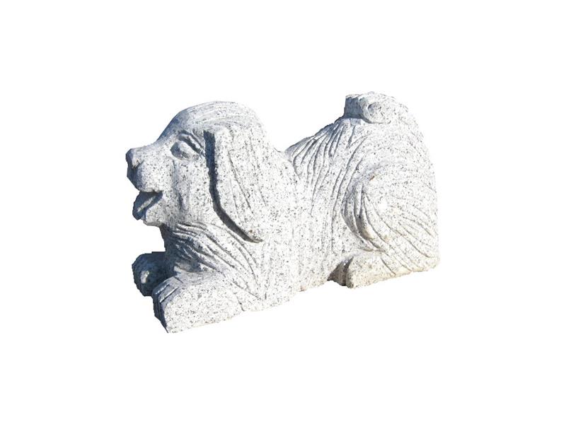 Granitfigur Hund hellgrau – Länge ca. 30 cm